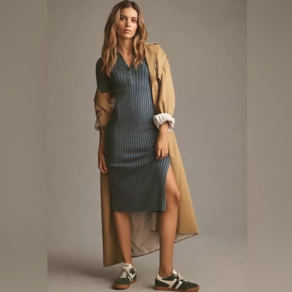 Daily Practice Knit Morris Sweater Midi Dress Blue Women's Medium - Picture 1 of 12